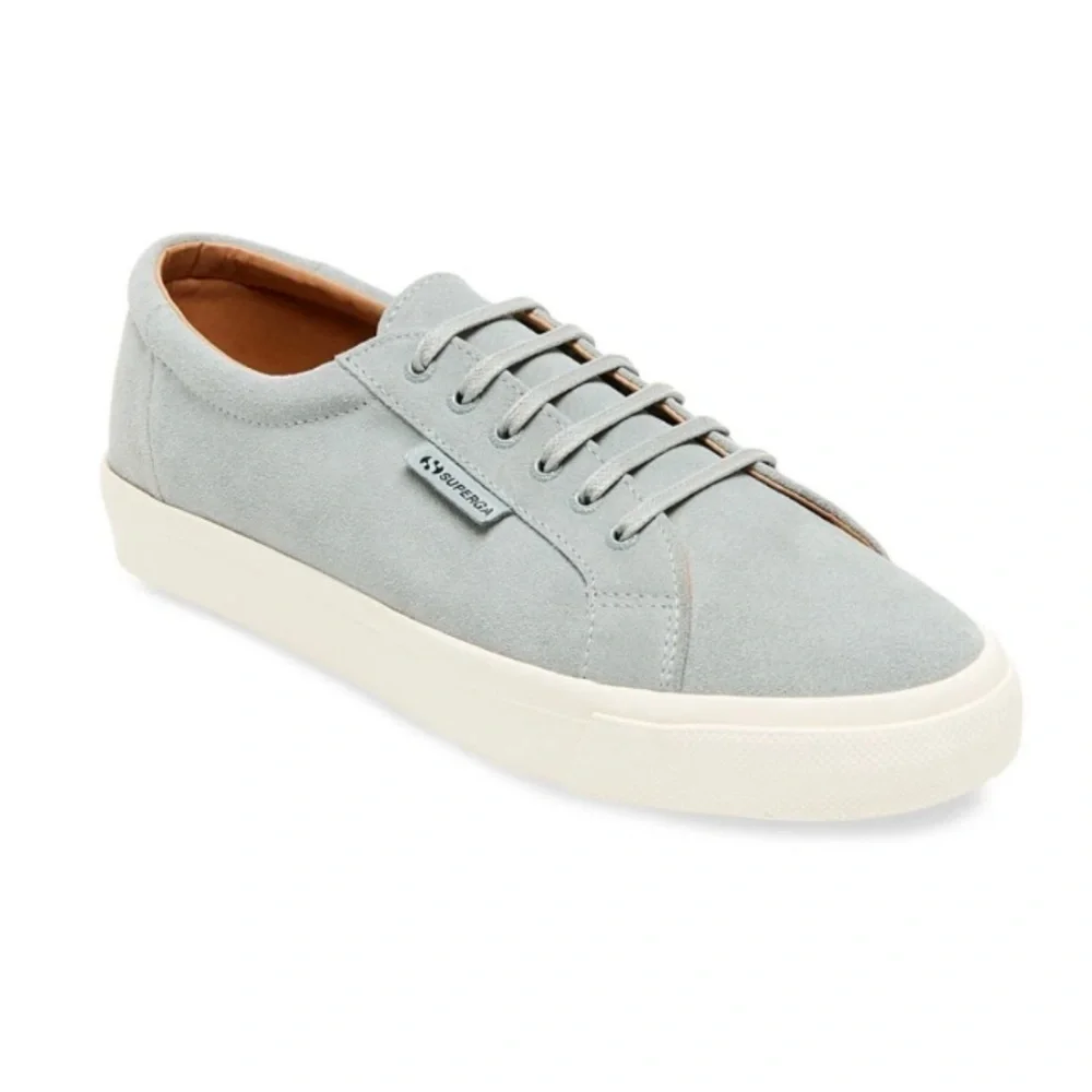 Superga Suede Low Top Baby Blue Suede Sneakers‎